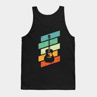 Vintage Style Concert Style Acoustic Guitar Retro Colors Tank Top